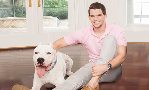 Adam Rosen with his dog