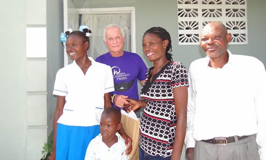 Harris Rosen with family in Haiti